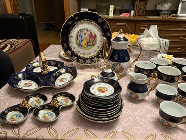 Çay dəstləri və servizlər: Çay dəsti, rəng - Göy, Farfor, 6 nəfərlik, Almaniya — 10