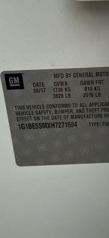 Chevrolet: Chevrolet Cruze: 2017 г., 1.4 л, Автомат, Бензин, Хэтчбэк — 10