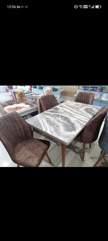 Masa və oturacaq dəstləri: Mətbəx üçün, Yeni, Açılan, Dördbucaq masa, 4 stul — 4