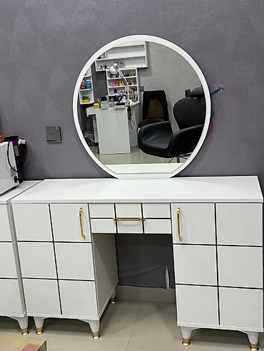 Salon, tibbi mebel: Salon üçün mebel güzgüləri – 3 ədəd • Dairəvi divar güzgüsü, ağ — 1