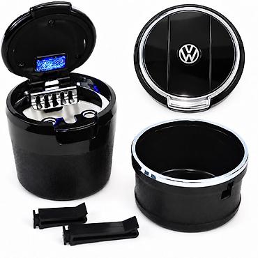 Nəqliyyat: Volkswagen loqolu avtomobil üçün LED işıqlı külqabı — qara İç hissəsi — 2