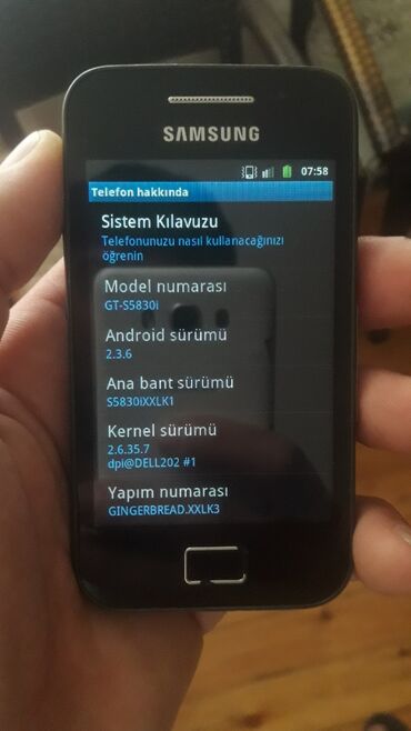 samsunq a4: Samsung S5830 Galaxy Ace, 4 GB, rəng - Qara, Sensor
