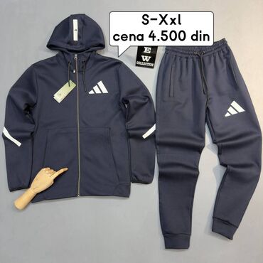 Trenerke: Komplet, 2XL, L, M, Adidas, bоја - Siva, Pamuk — 9