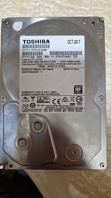 sam diskler: Sərt disk (HDD) Toshiba, 2 TB, İşlənmiş — 2