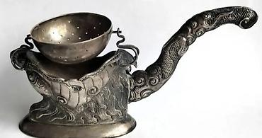 дракон: Серебро 900 проба "ДРАКОН"-ситечко для чая (1950 г.) 900 проба, на — 10