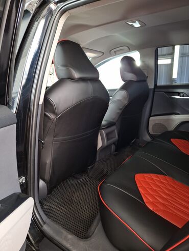 Чехлы и накидки на сиденья: Чехлы Экокожа, цвет - Черный, Toyota, Новый — 6
