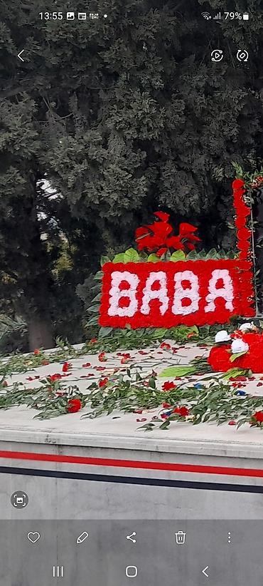 ördək şəkli: Qırmızı-ağ rəngli çələng – “BABA” yazılı - Kompozisiya: Qırmızı — 1