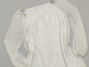 białe dopasowana bluzki z długim rękawem: Blouse, L (EU 40), condition - Good