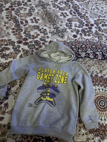 xadimə geyimləri: Uşaq hoodie-sı – Gamer mövzulu.oğlan uşağı uçun svitşot - Rəng: Boz -