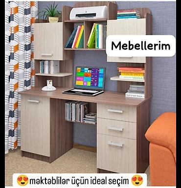 kubik gence: Düz masa, Stulsuz, Polkalı, Siyirməli, Azərbaycan, Sadə laminat — 1