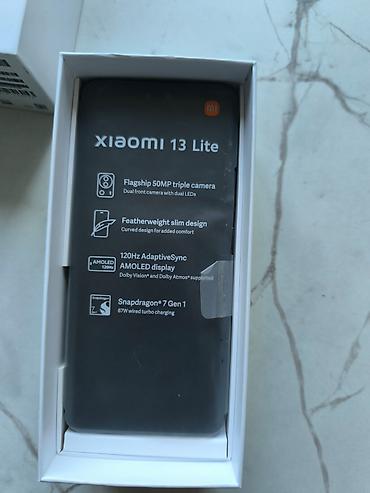 Xiaomi: Xiaomi, 13 Lite, Новый, 256 ГБ, цвет - Черный, 2 SIM — 2
