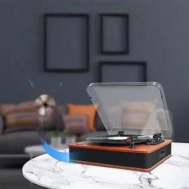 ploca za gramofon: Gramofon sa ugrađenim zvučnicima i poklopcem od providne plastike — 7