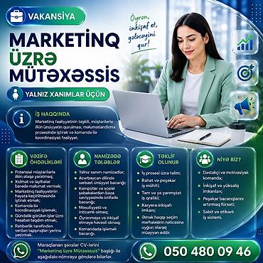 komputer vakansiya: Marketoloq tələb olunur, İstənilən yaş, Təcrübəsiz — 2