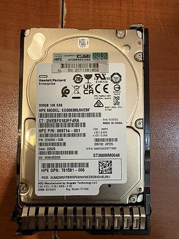 kompyuter hp: HPE 300GB 10K SAS server disk (SFF, hot‑swap tray ilə) Yenidir qutuda — 2