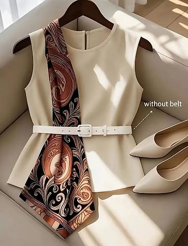 guemues qolbaq type 1: • SİFARİŞLƏ GƏTİRİLİR 🛍️ • Qolsuz krem rəngli bluz/top - — 1