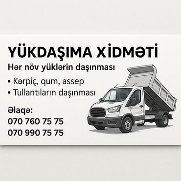 Sement: Hər növ yüklərin daşınması qum assep sement və təmir tullantılarının