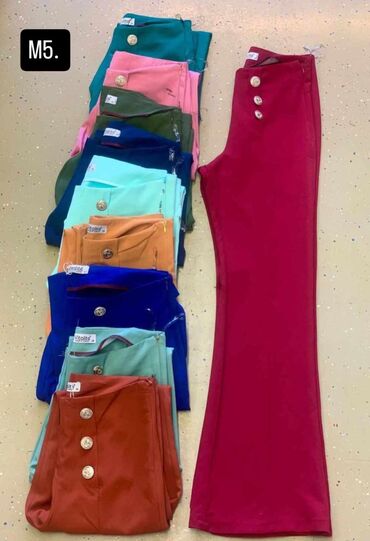 Pantalone: XS (EU 34), S (EU 36), M (EU 38), Visok struk, Zvoncare