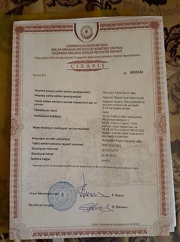 bine torpag: Suraxanı rayonu, Yeni Suraxanıda (keçmiş Binə ticarət mərkəzi — 4