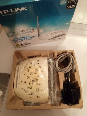 Modemlər və şəbəkə avadanlıqları: TP-LINK
1-Port 150Mbps
Wireless N ADSL2+
Modem Router — 6