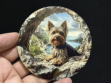 plasmas qutu: Məhsul: Yorkshire terrier temalı dəyirmi stəkanaltılar dəsti - — 3