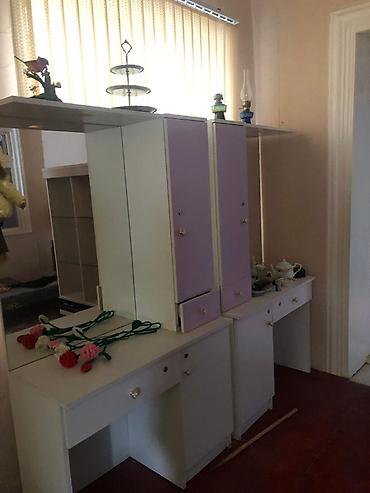 Salon, tibbi mebel: Gozellik salonh üçün modul mebel dəsti - Rəng: ağ korpus, bənövşəyi — 1