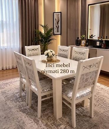 gence stol: Qonaq otağı üçün, Yeni, Açılmayan, Dördbucaq masa, 6 stul — 1