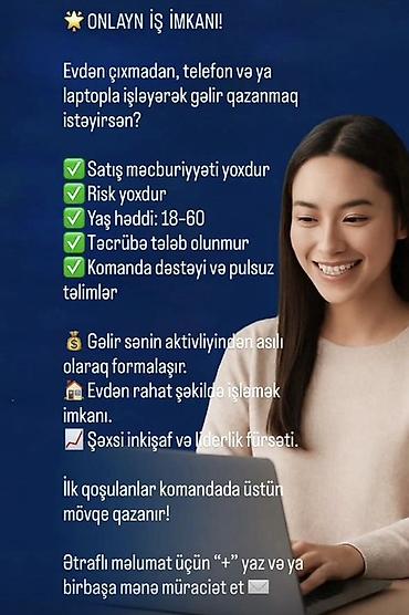 online makler vakansiya: Onlayn iş imkanı – evdən telefon və ya noutbukla işləmək Təsvir: - — 1