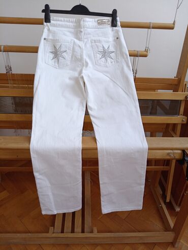 Farmerke: Nove farmerke vel. 38, M, bele, klasične, ravnih nogavica CAMBIO — 3