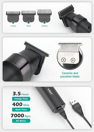 sac ucun moyka: Profissional Trimmer VGR 987 - Keramik Bıçaqlı / 2000mAh / 400 Dəqiqə — 4