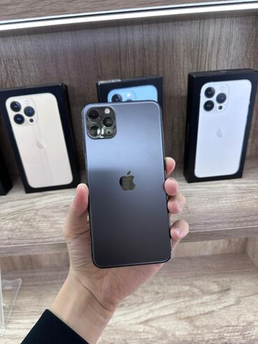 Apple iPhone: IPhone 11 Pro Max, Б/у, 256 ГБ, Черный, Защитное стекло, Чехол, 91 %