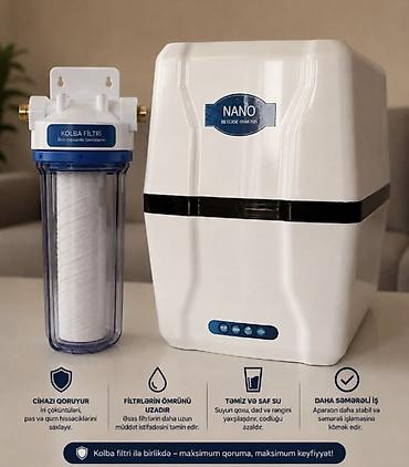 Nano Reverse Osmosis su filtri sistemi və əlavə kolba filtri