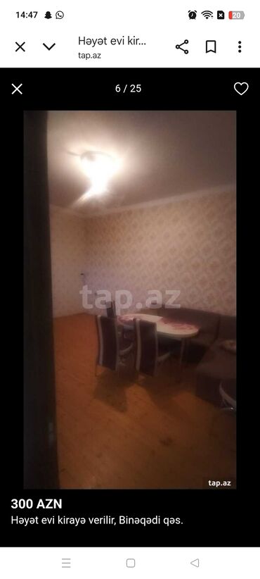 Uzunmüddətli kirayə evlər: 60 kv. m, 2 otaqlı, Kombi, Qaz, İşıq — 24