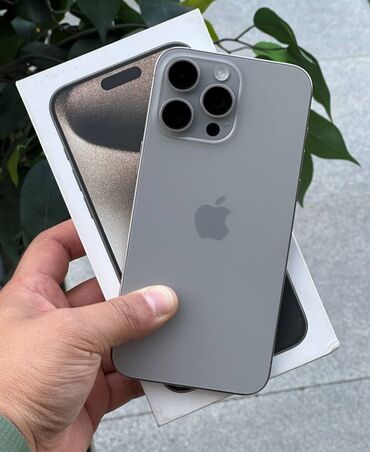мобильные телефоны ми новые без бу: IPhone 15 Pro Max, Колдонулган, 256 ГБ, Natural Titanium, Кабель, Куту, 87 %