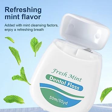 yeməli gil: Fresh Mint Dental Floss – nanə ətirli diş sapı - Uzunluq: 50 m / 55 — 5