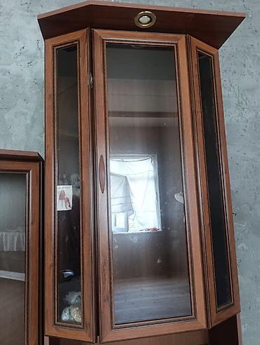 mehin mebel fabriki: Klassik üslubda şkaf-vitrin modul dəsti - Material: taxta teksturalı — 4