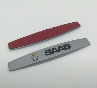 наклейки для авто: Металлические 3D наклейки Saab. 2 шт