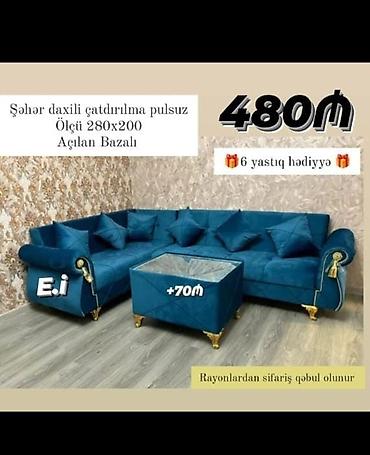 Künc divan dəsti – açılan və bazalı model - Ölçü: 280 x 200 sm lalafo.az -da Künc divan dəsti – açılan və bazalı model - Ölçü: 280 x 200 sm
