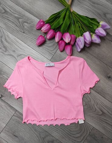 ženske mokasine: Bershka, S (EU 36), Cotton, color - Pink