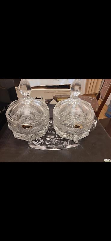 Кухонные принадлежности: Şüşə kristal meyvə qabı - Material: qalın, şəffaf kristal şüşə - — 4