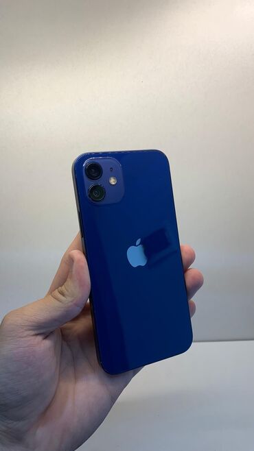 айфон хр: IPhone 12, Колдонулган, 64 ГБ, Көк, Коргоочу айнек, Каптама, 70 %