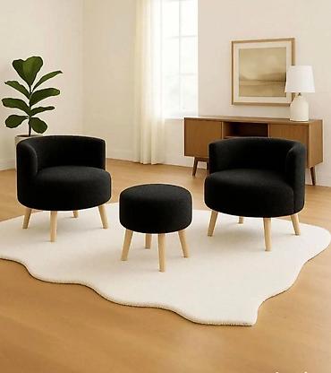 ikea natkasna: Set tapaciranih fotelja sa tabureom – moderni skandi dizajn - Sastav — 1