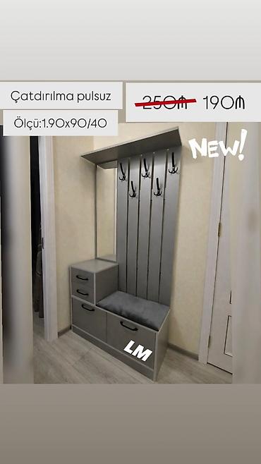 uşaq dolablari: Dəhliz üçün çoxfunksiyalı asılqan və şkaf dəsti - Ölçü: 1.90 x 90 x — 1