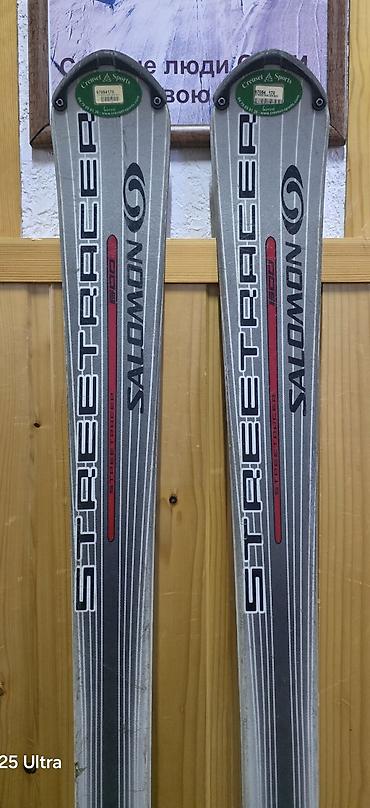 ремонт лыжи: Горные лыжи Salomon Streetracer 800 с креплениями Salomon, бу. Длина — 1