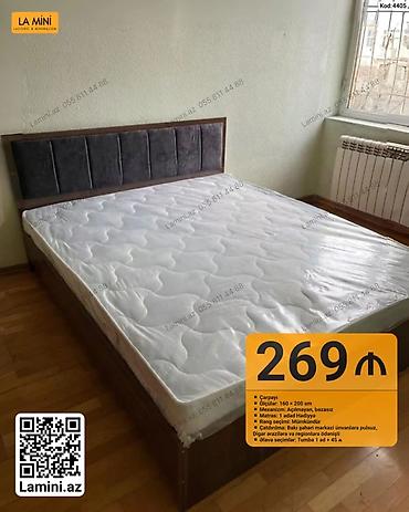 Ev üçün mebel: Çarpayı – Kod: 4405 - Ölçülər: 160 × 200 sm - Mexanizm: Açılmayan — 1