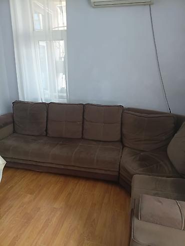 Divan və kreslo dəstləri: L‑şəkilli yumşaq künc divan dəsti - Rəng: tünd qəhvəyi/boz tonlarında — 5