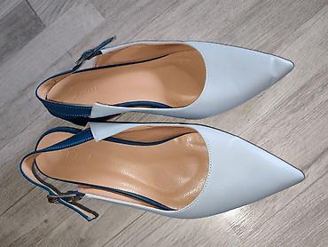 Tuflilər: Məhsul: Qadın ayaqqabısı – açıq burunlu slingback model - Rəng: Açıq — 1