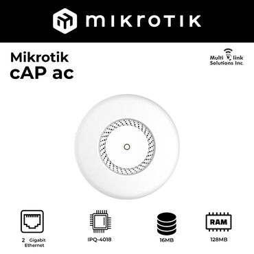 точки доступа wi fi mikrotik: MikroTik cAP ac В комплекте точка, инжектор, блок питания и крепление