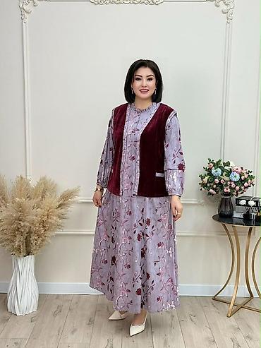 платье пышное: Повседневное платье, Made in KG, Осень-весна, Длинная модель, L, XL, 2XL — 2