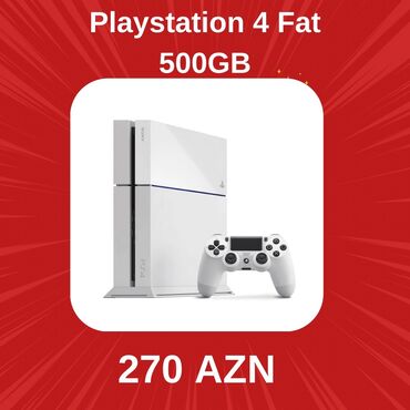 PS4 (Sony Playstation 4): Playstation 4 Fat 500 GB ŞƏMKİRDƏDİR işlənmiş. 2 dualshock ilə (1