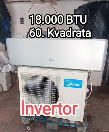 kondsanerler: Кондиционер Midea, Б/у, 50-60 м², Сплит-система, Нет кредита, Платная установка
